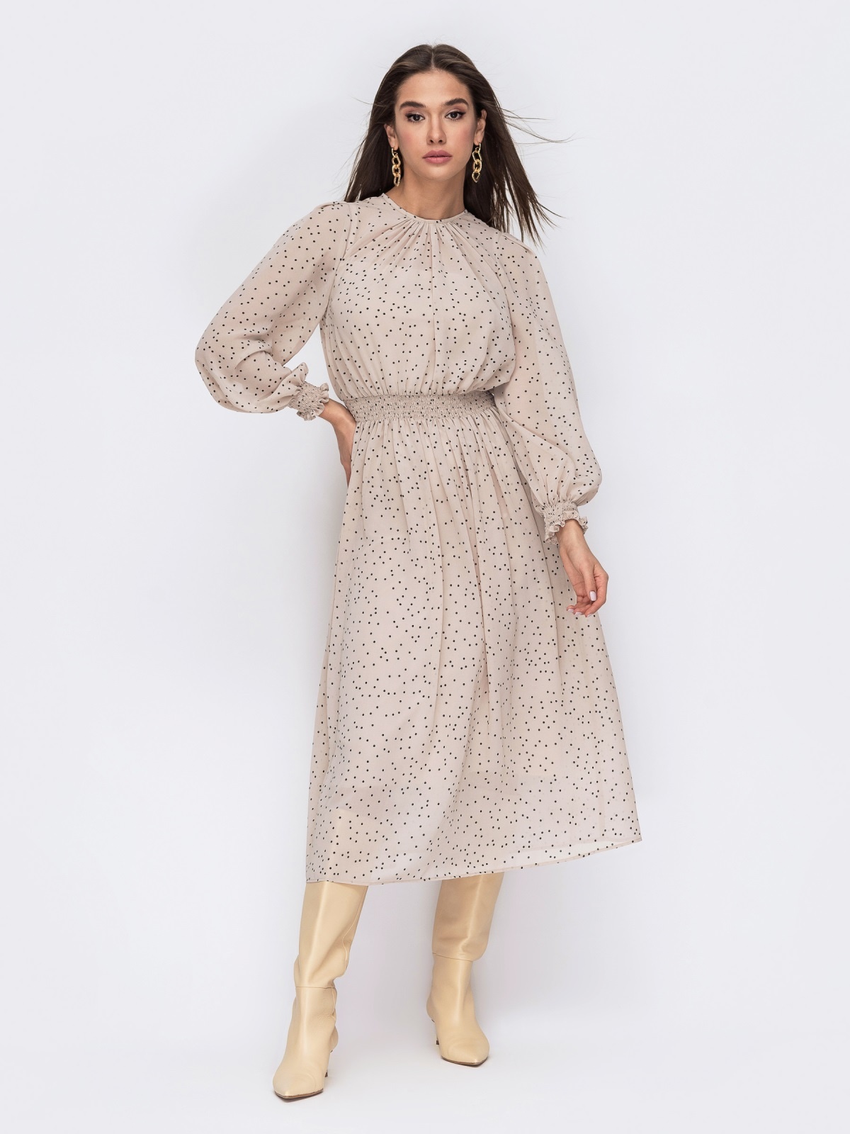 

Платье Dressa 53480  Бежевое, Платье Dressa 53480 44 Бежевое