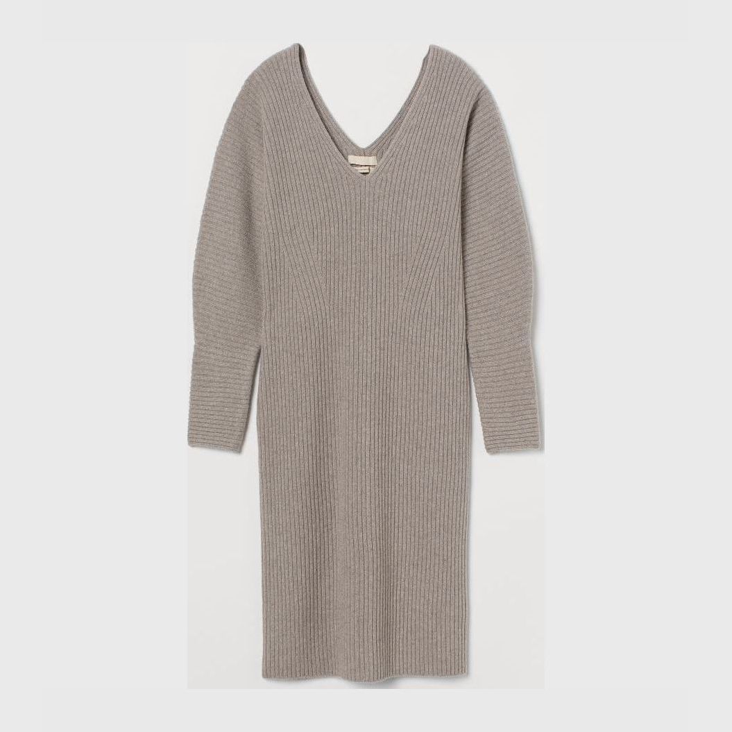 

Платье H&M 0917795001 S Серое с бежевым