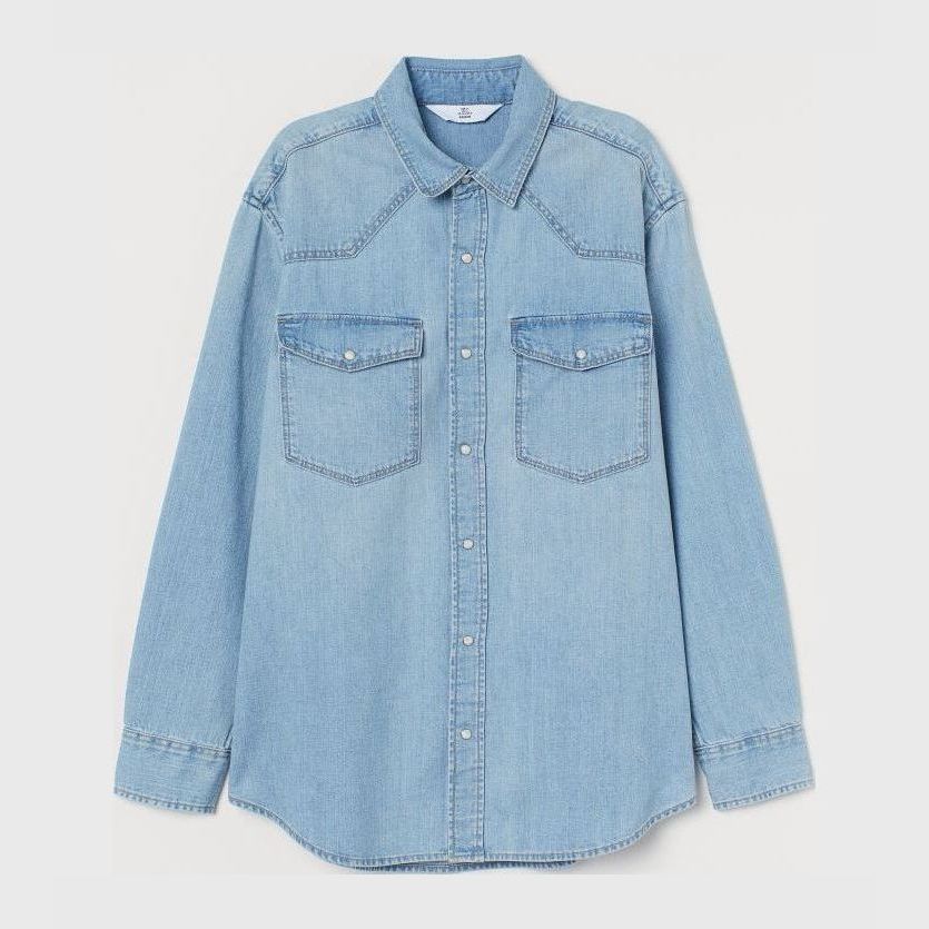 

Джинсовая рубашка H&M 0875272001 XS (160/80А) Голубая