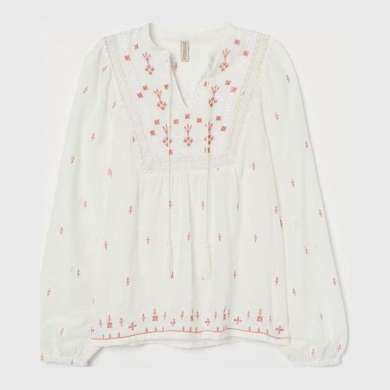 

Вышиванка H&M 0847080001 36 (165/84А) Белая с розовым