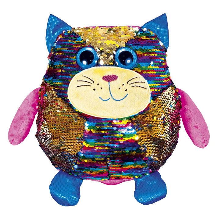 

Мягкая игрушка подушка Кот Пэрис с пайетками 24 см Fancy 84582-BR-533