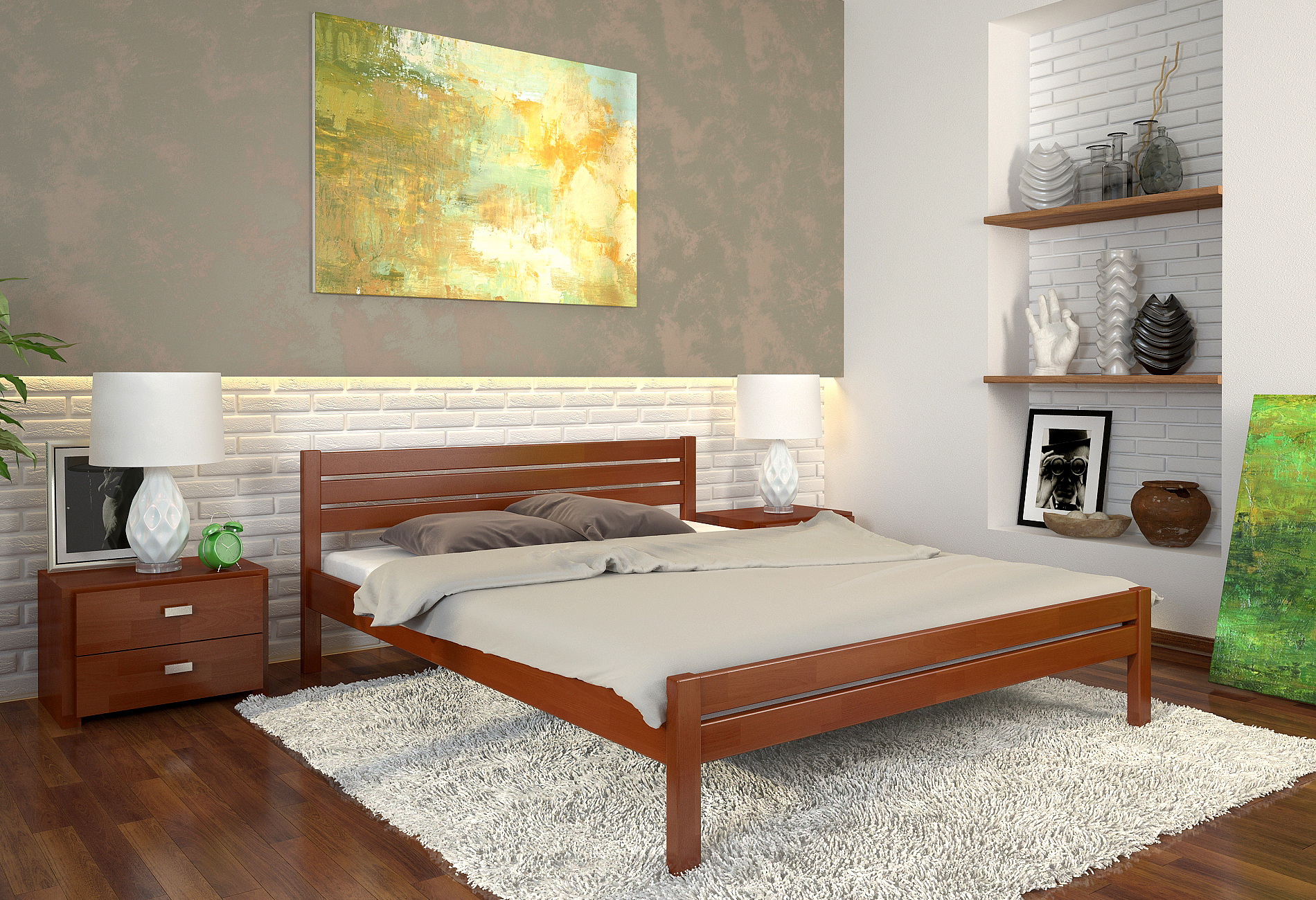 

Кровать Arbordrev Роял (90*200) сосна Яблоня локарно