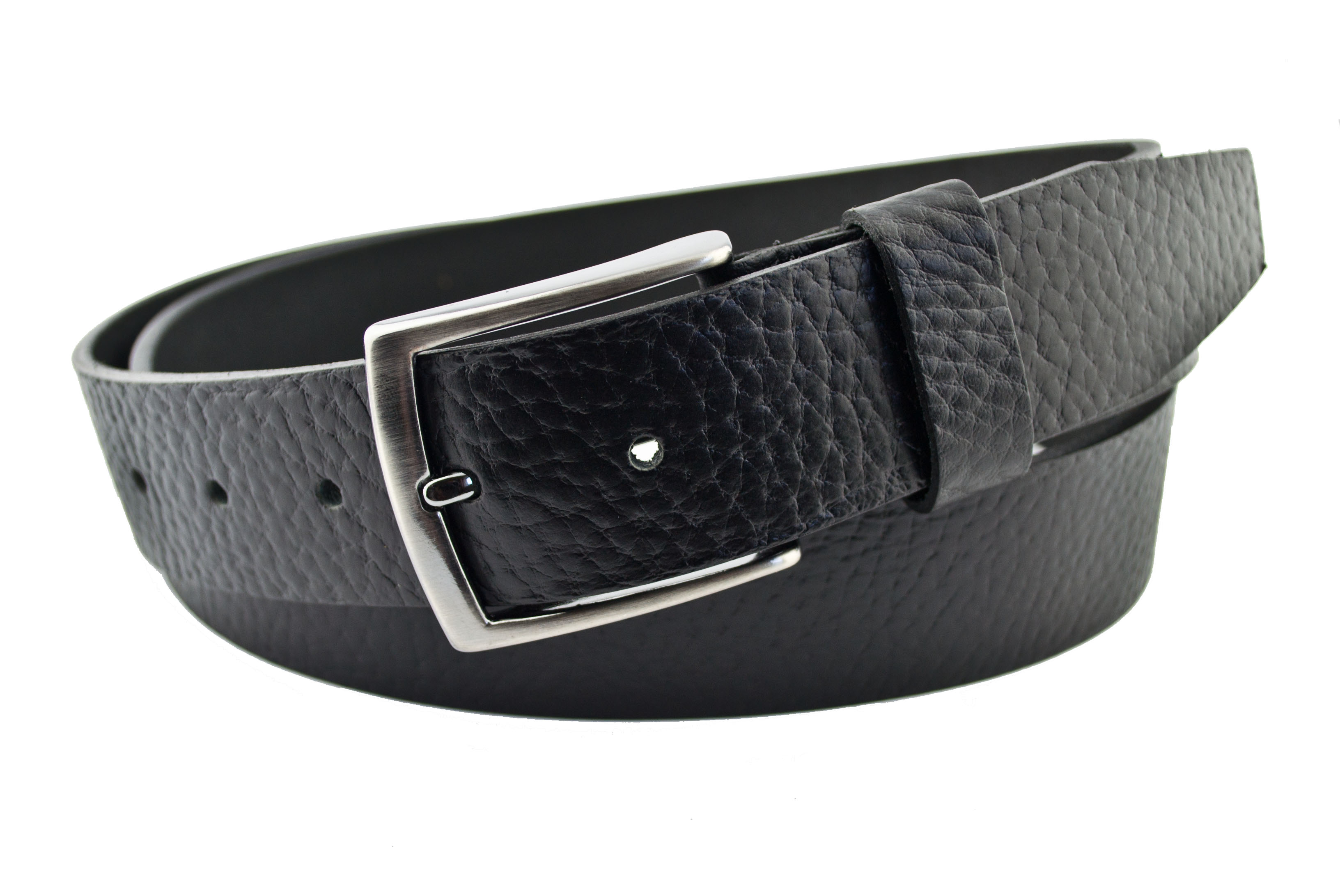 

Мужской кожаный ремень Real Leather 4 см для джинсов черный 110 см-135 см