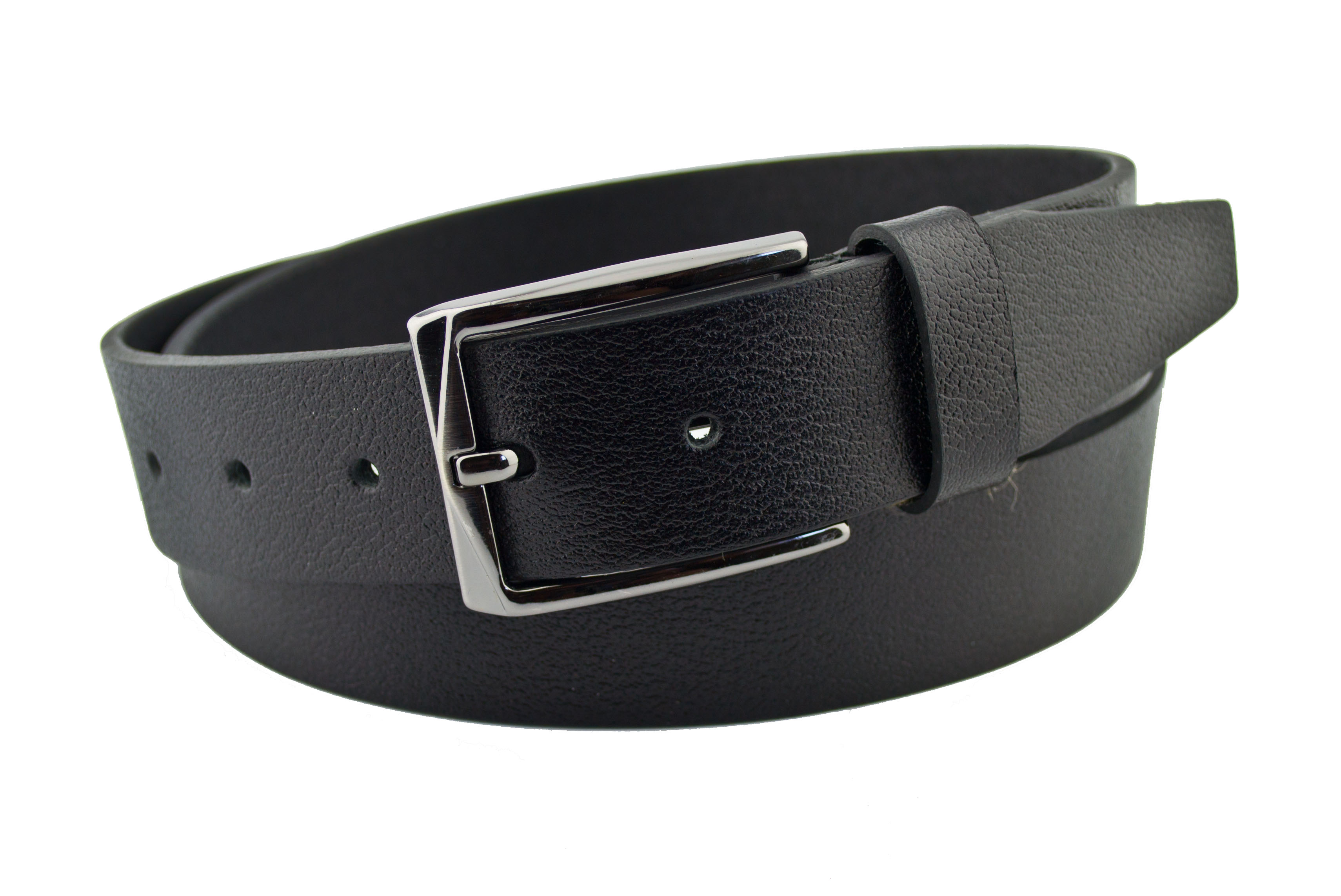 

Мужской кожаный ремень Real Leather 3,5 см для брюк черный 110 см-135 см