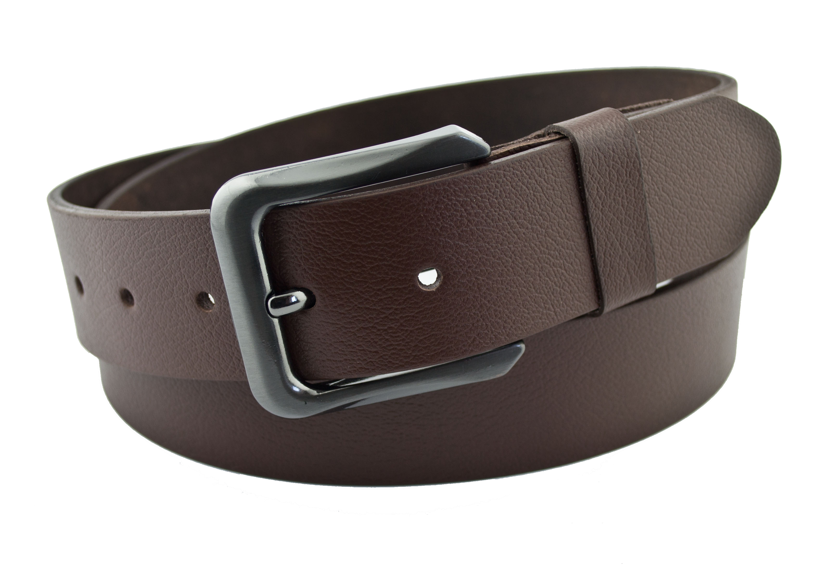 

Мужской кожаный ремень Real Leather 4 см для джинсов коричневый 110 см-135 см
