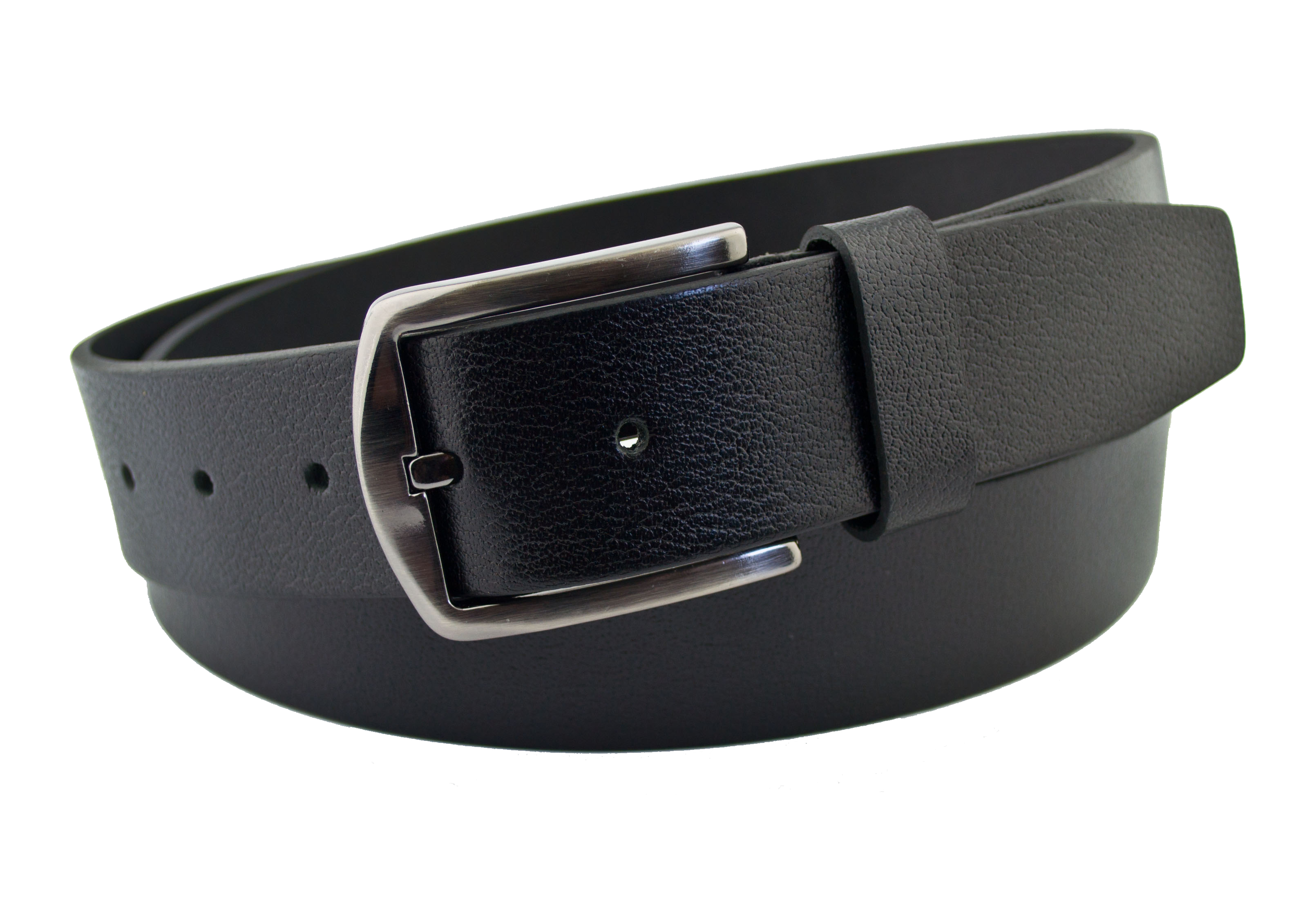

Мужской кожаный ремень Real Leather 4 см для джинсов черный 110 см-135 см