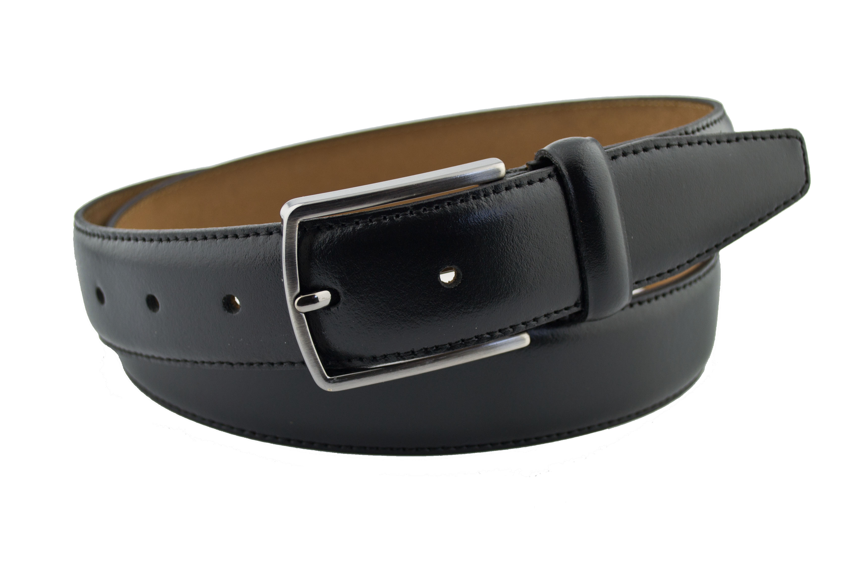 

Мужской кожаный ремень Real Leather 3,5 см для брюк черный 110 см-135 см