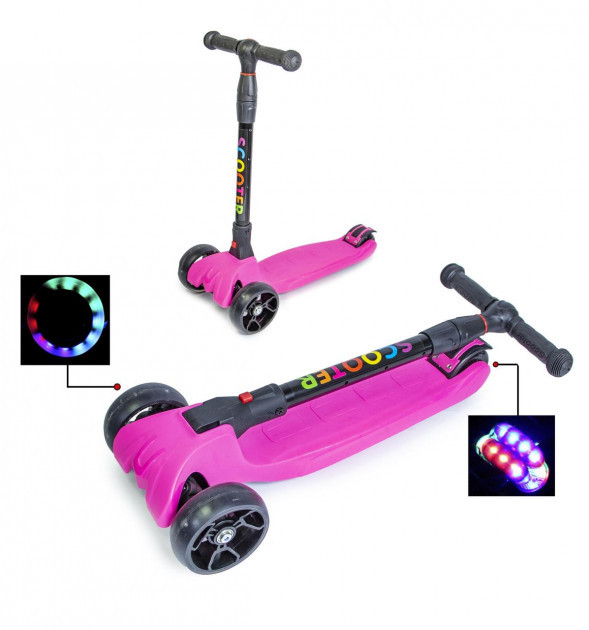 

Детский самокат Scooter Smart Pink Розовый Складная ручка, высота руля 65-90 см