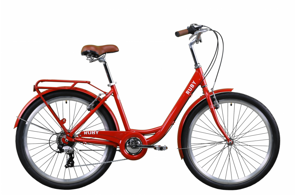 

Велосипед 26" Dorozhnik RUBY планет. рама-17" Красный с багажником 2020