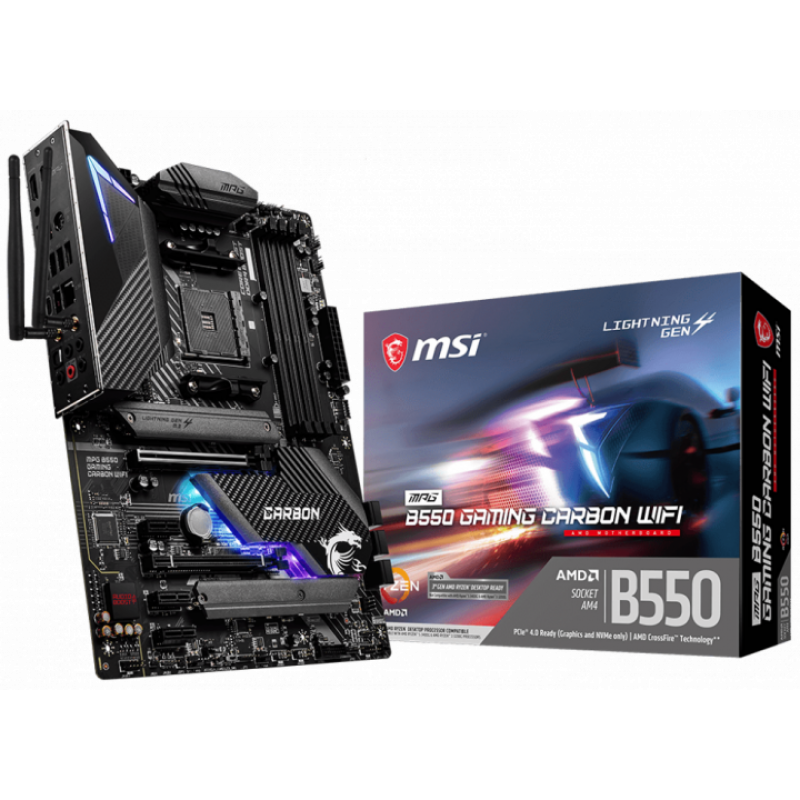 

Материнская плата MSI MPG B550 Gaming Carbon WiFi (sAM4, AMD B550, PCI_Ex16)