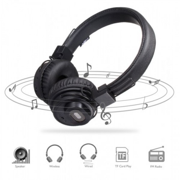 

Беспроводные Bluetooth стерео наушники NIA X5SP с МР3, FM и колонкой Чёрный (IM 45961)