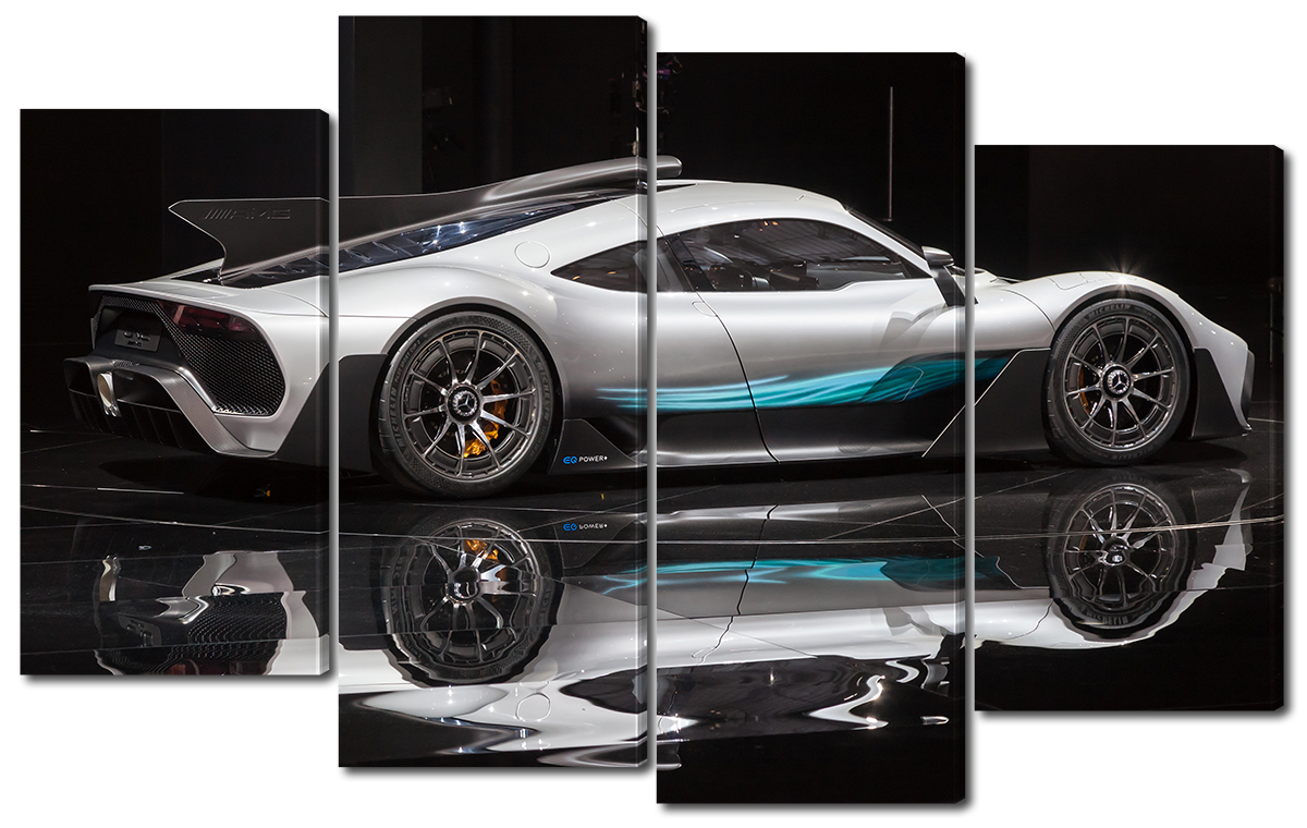 

Модульная картина Interno Холст Серый спорт кар 140x89см