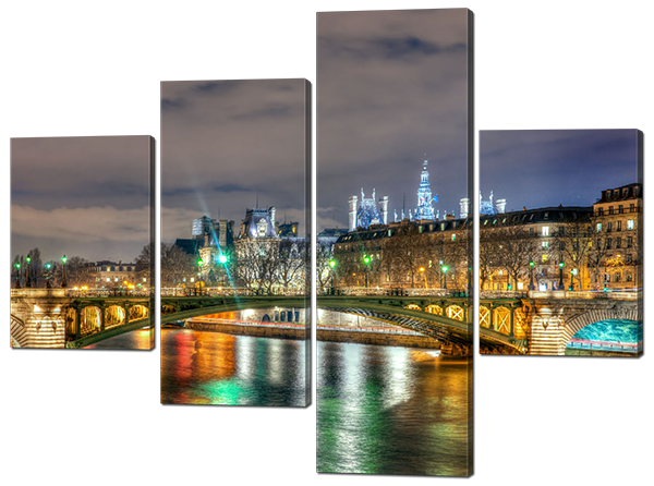 

Модульная картина Interno Холст Красивые огни города 146x109см