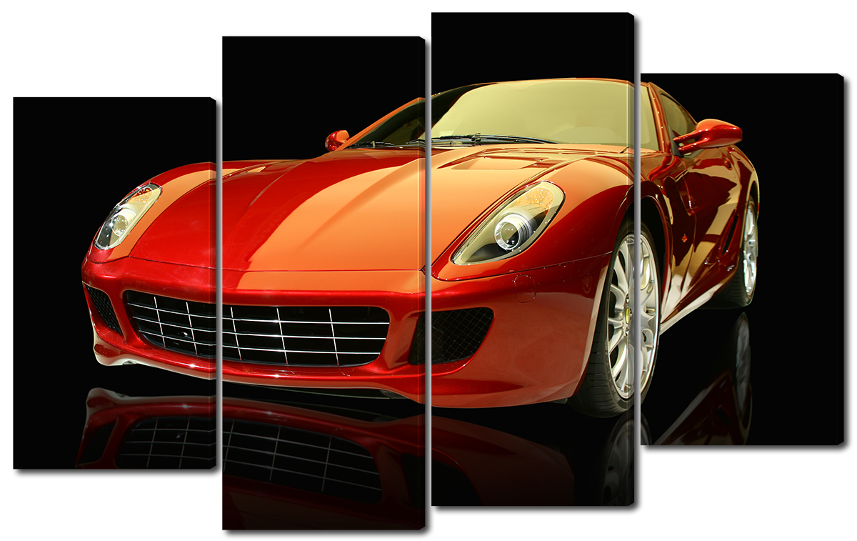 

Модульная картина Interno Эко кожа Красный спорт кар 126x77см