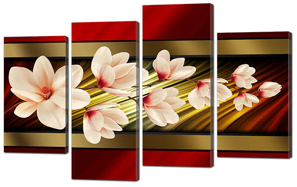 

Модульная картина Interno Искусственный холст Магнолия 114x69см