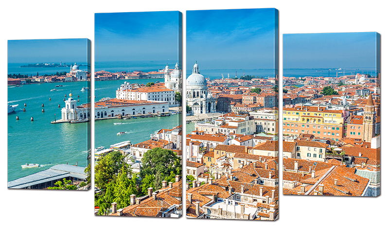 

Модульная картина Interno Искусственный холст Прибрежный город 166х98см