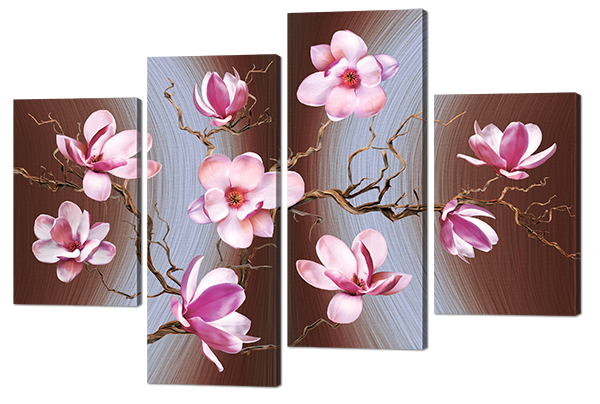 

Модульная картина Interno Искусственный холст Ветка Магнолии 126х88см