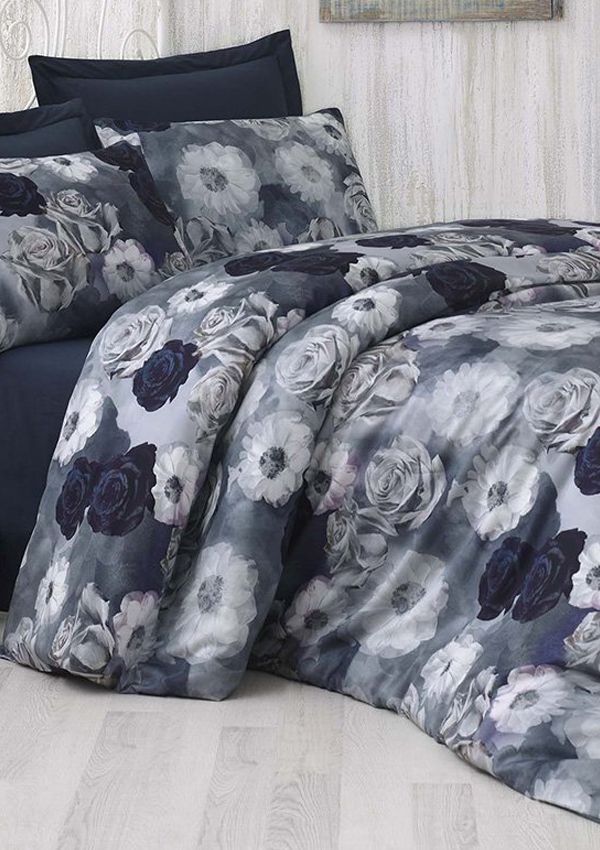 

Постельное белье Issimo Home Aura евро 200х220 синее 6 предметов