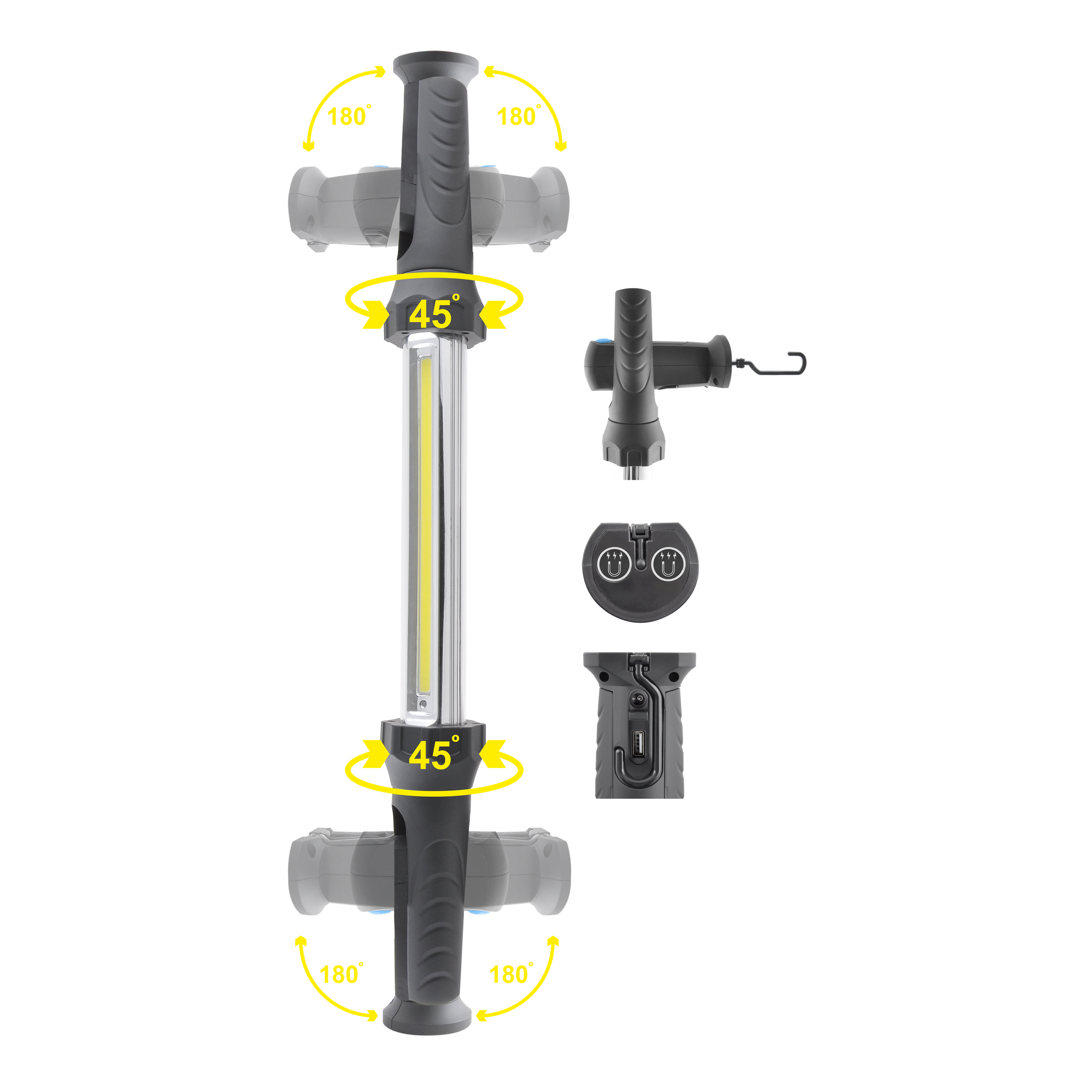 

Фонарь для СТО светодиодный для охоты для рыбалки Brevia 60см 8W COB 800lm 2200mAh (11420)