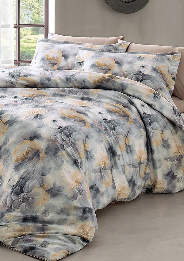 

Постельное белье Tivolyo Home Bryant евро 6 предметов кофейный 200х220
