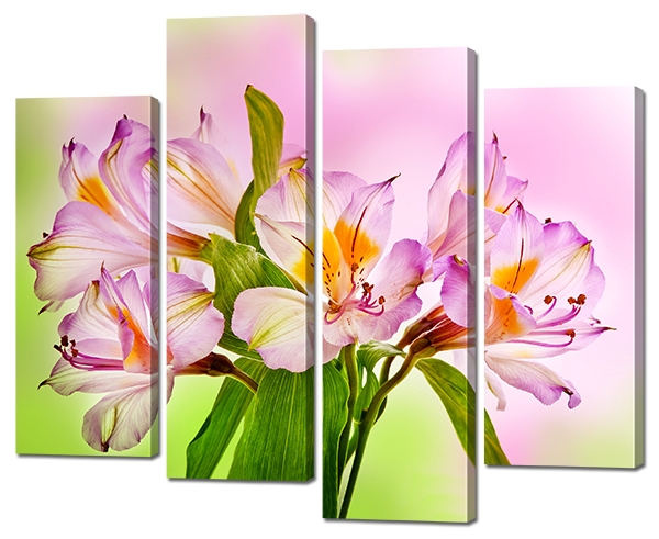 

Модульная картина Interno Холст Альстромерия 124х105см