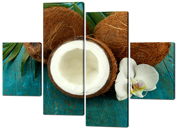 

Модульная картина Interno Холст Орхидея и кокосы 106х77см