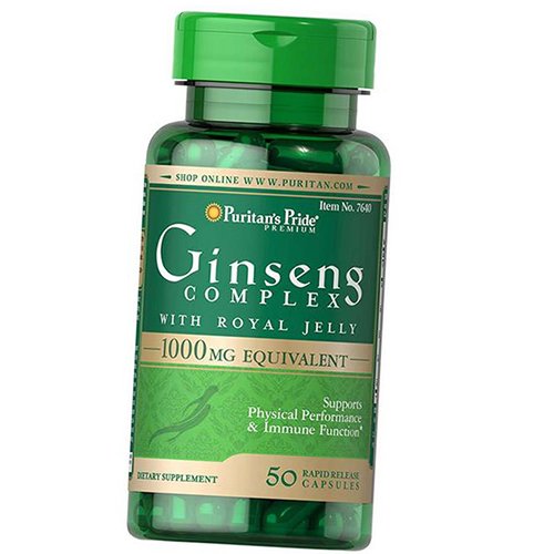 

Комплекс женьшеня с маточным молочком, Ginseng Complex with Royal Jelly, Puritan's Pride 50капс (71367061)