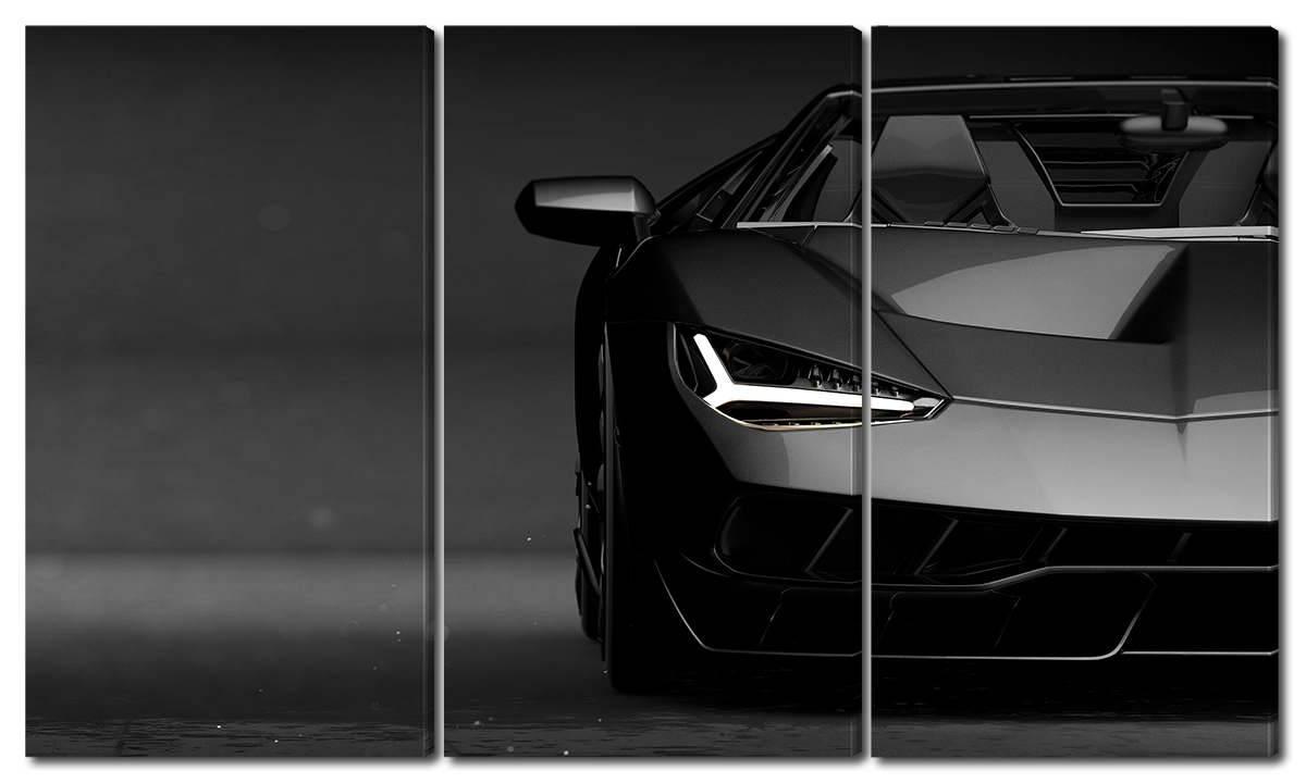 

Модульная картина Interno Холст Темный спортивный автомобиль 164x93см