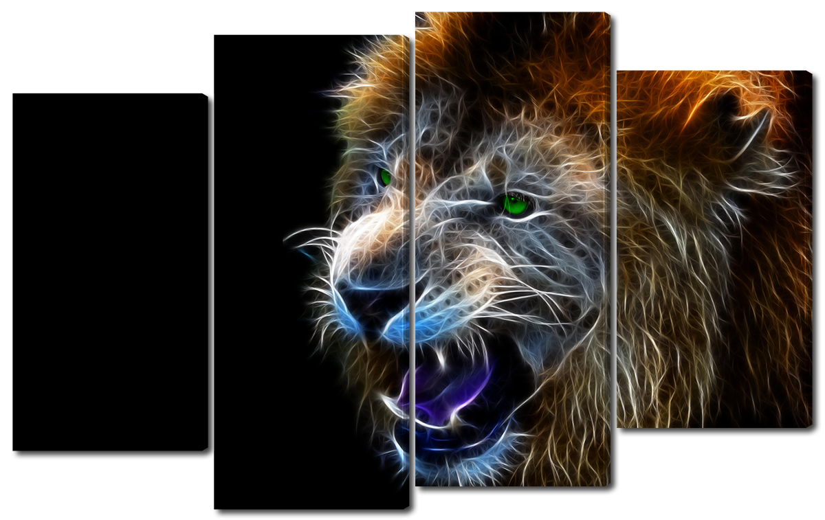 

Модульная картина Interno Холст Оскал льва 140x89см