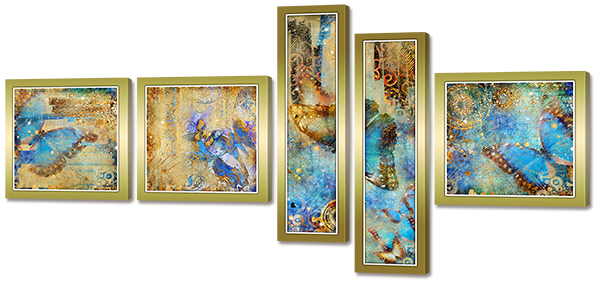 

Модульная картина Interno Искусственный холст Абстрактные бабочки 148х74см