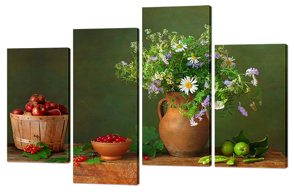 

Модульная картина Interno Холст Цветы фрукты 126x83см