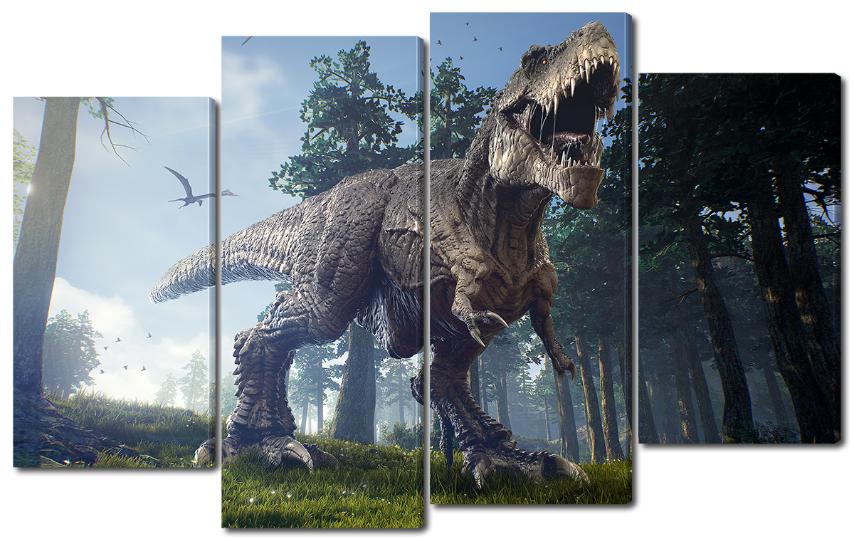 

Модульная картина Interno Холст Тиранозавр 126x77см