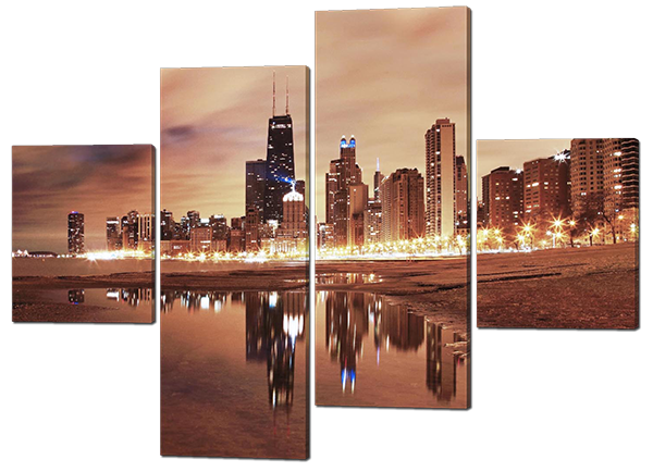 

Модульная картина Interno Эко кожа Город коричневый фон 166*114см (А264XL)