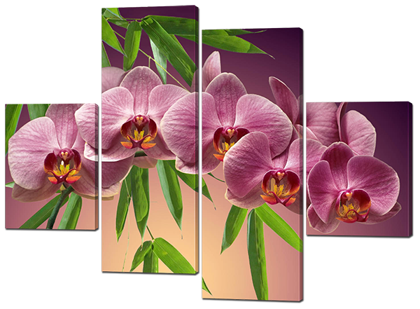 

Модульная картина Interno Искусственный холст Орхидеи фиолетовые 126x93см (Z354М)