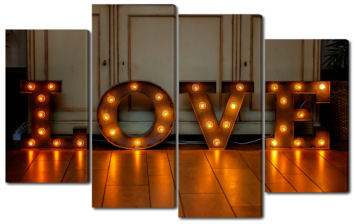 

Модульная картина Interno Холст Знак Love 126x77см