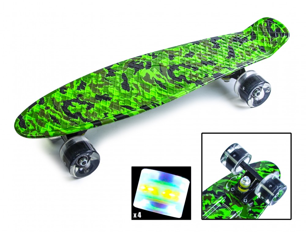 

Скейт Penny Board "Military" Светящиеся колеса