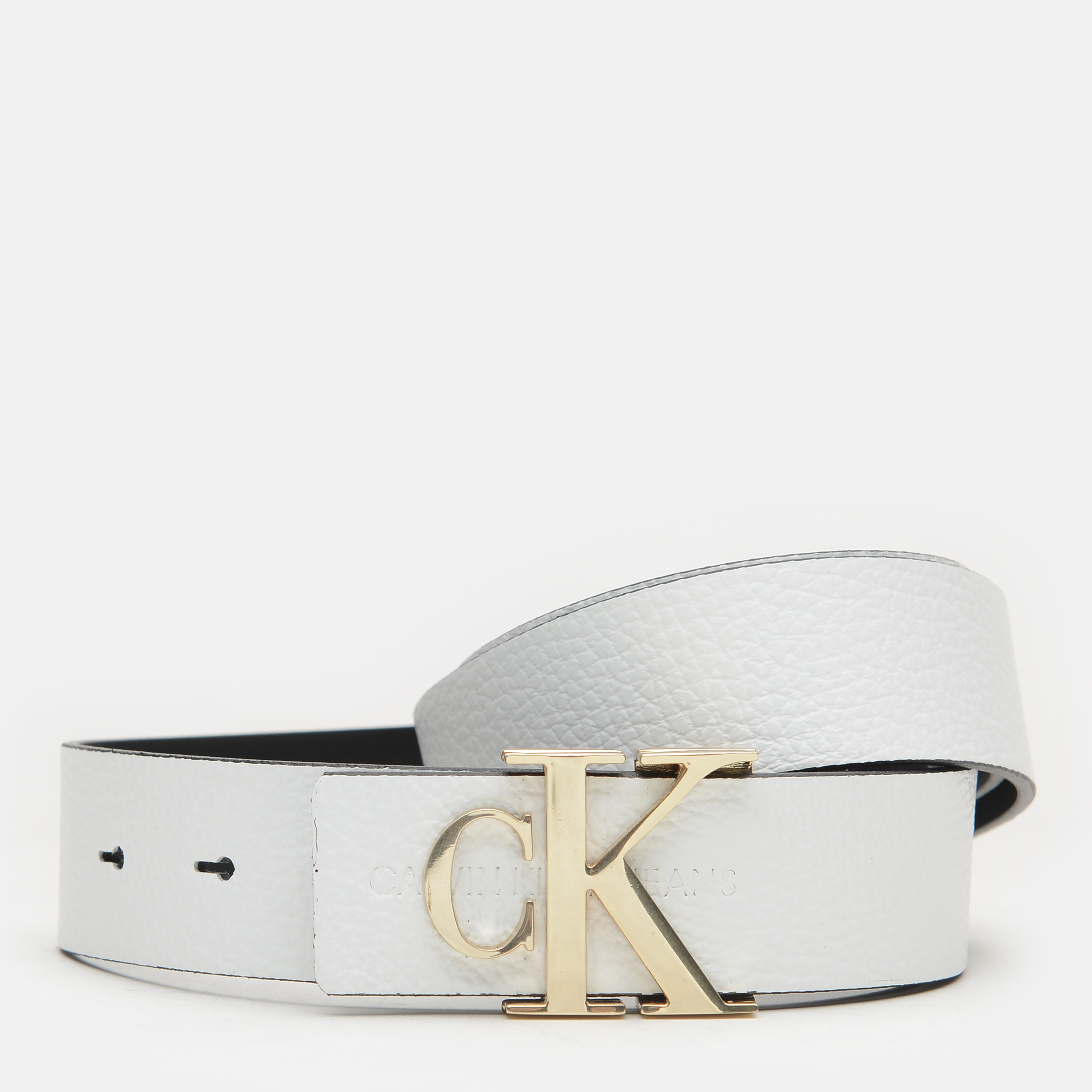 

Женский ремень кожаный Calvin Klein Jeans Logo Sm Lth 30Mm K60K607610-YAF 80 см Ck White