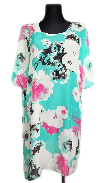 

Пляжная шифоновая туника Fashion Альмерия One Size 95*83 см бирюзовый 525 -35