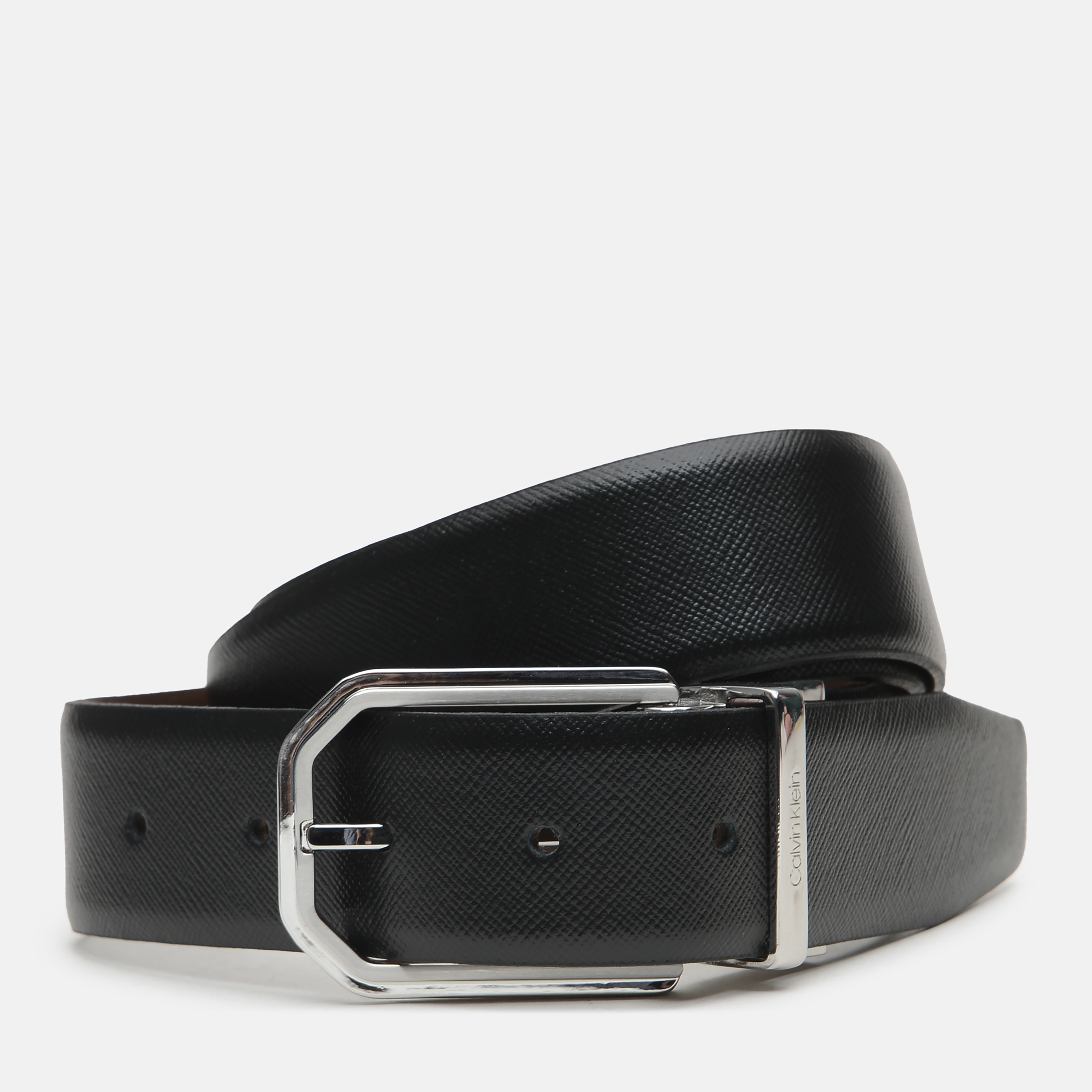 

Мужской ремень кожаный Calvin Klein Jeans Adj/Rev Two-Finish Fac Saf 35M K50K506879-00U 95 см Black Mono Mix