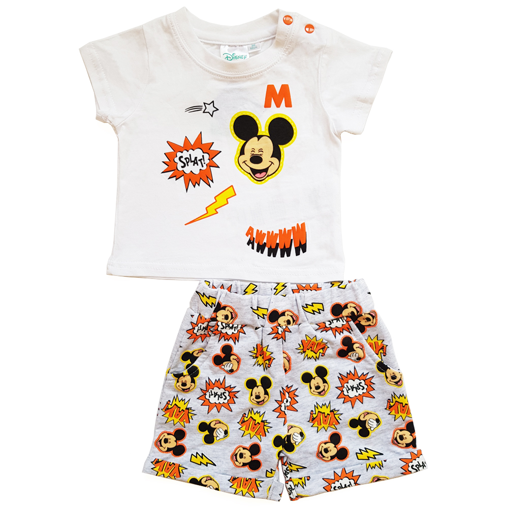 

Комплект (футболка+шорти) Disney Mickey Mouse 62 см 3 місяці Білий