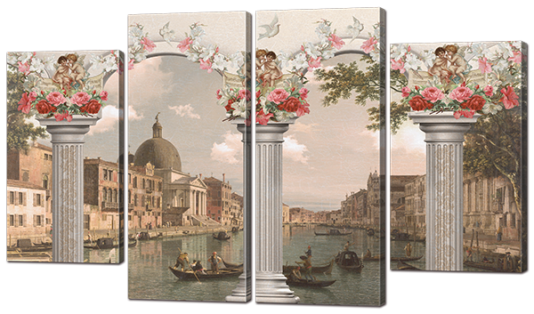 

Модульная картина Interno Холст Ретро Венеция 114х66см (R907М)