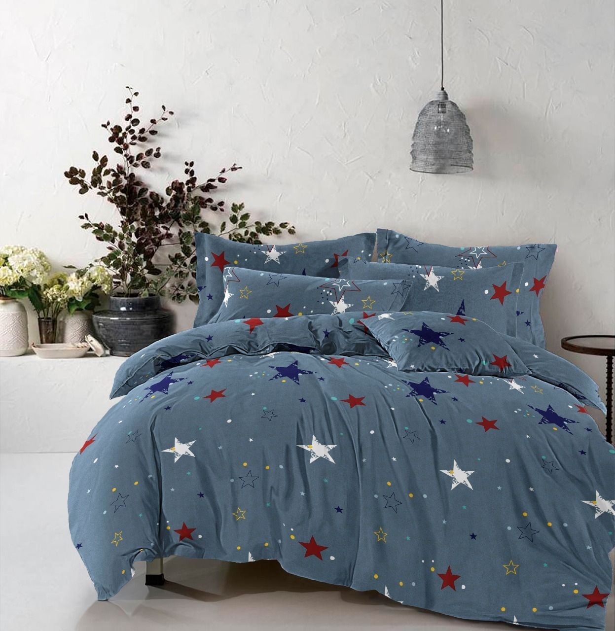 

Комплект постельного белья Облака Бязь Двуспальный 180*220 Blue with stars