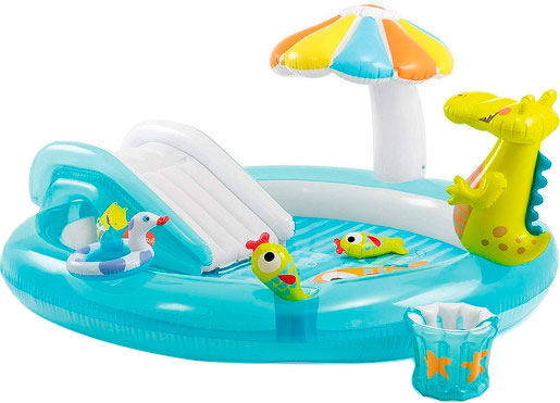 

Игровой надувной центр детский с горкой Intex 57165 Крокодильчик (bint_57165)