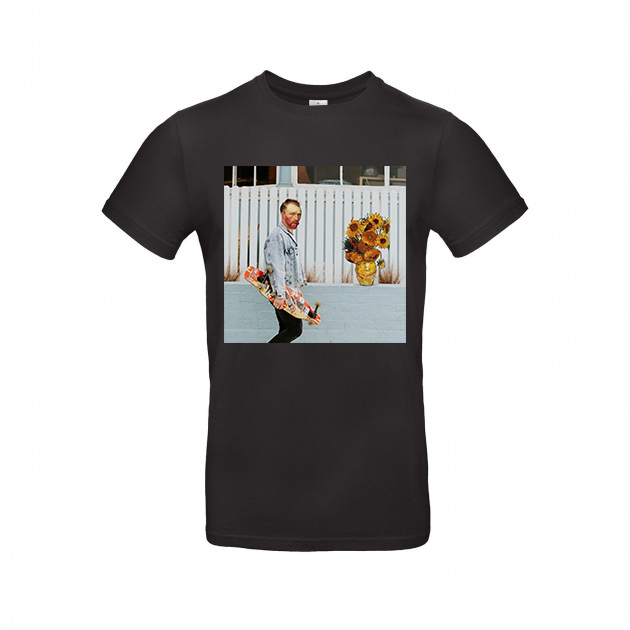 

Футболка с принтом Винсент и Подсолнухи Мужская Чёрная XL