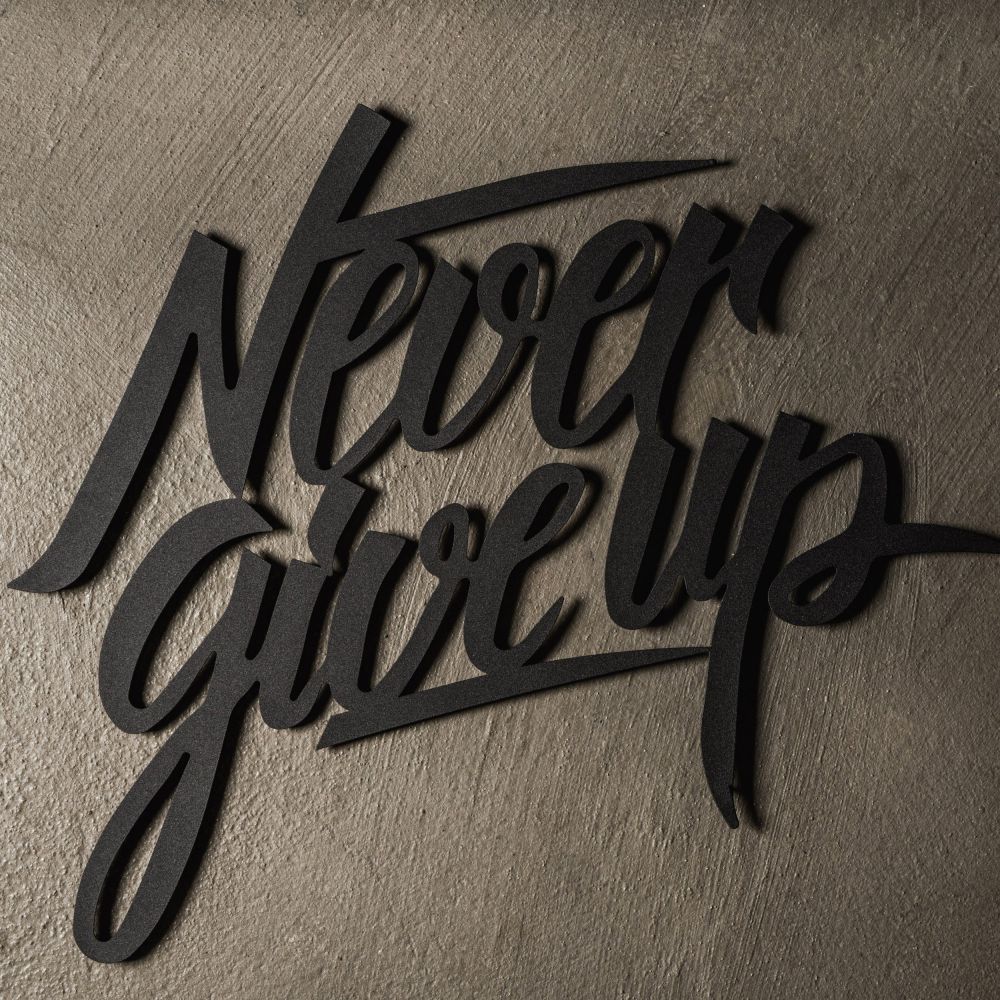 

Объемная картина-панно из дерева на стену 80х68 см IdeaClock Never give up