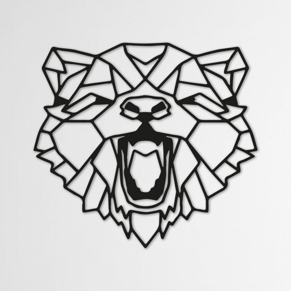 

Объемная картина-панно из дерева на стену 70х67 см IdeaClock Bear Face