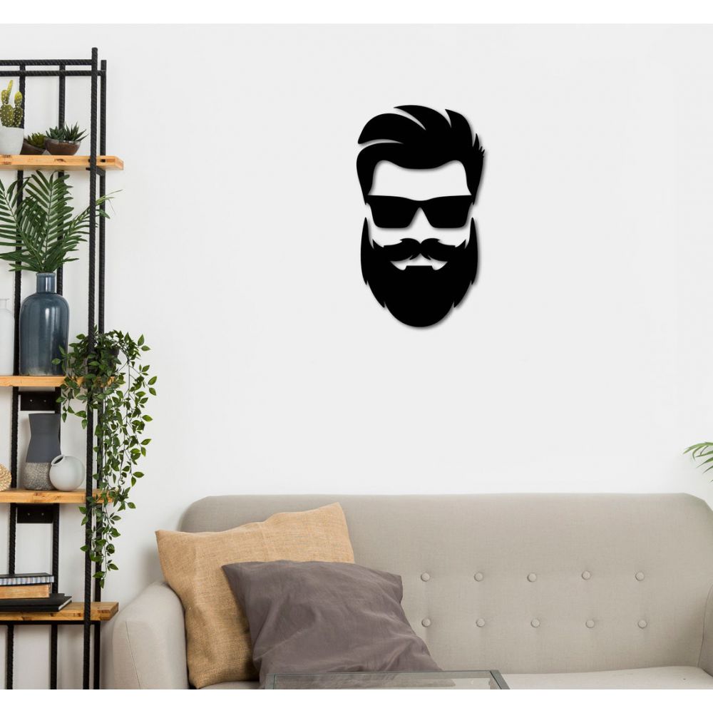 

Объемная картина-панно из дерева на стену 60х115 см IdeaClock BeardMan