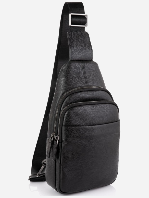 

Мужская сумка-слинг кожаная Tiding Bag SM8-015A Черная