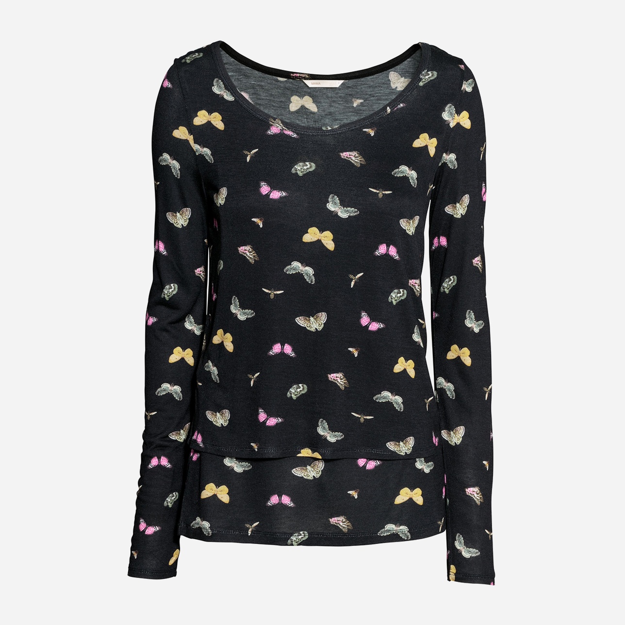 

Лонгслив для кормящих мам H&M 0571052_бабочки_02 S Черный