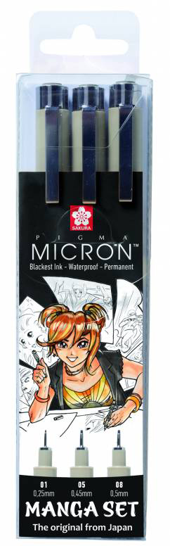 

Набор линеров Sakura Pigma Micron Manga 3 шт (8712079397616)